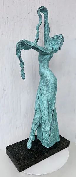 Image of DANCE OF SOLOMEA by Roman Kykta, size: 680/290/200 мм, made of Bronze, granite, Sculpture Exhibition plastic arts medium, from Lviv, priced at $13000 Photo 2 of 4.