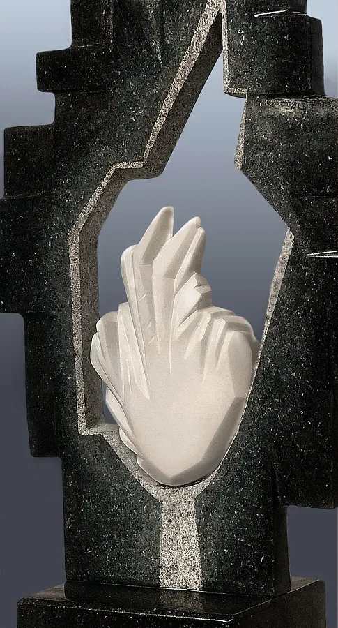 Image of HEART OF MARIUPOL by Roman Kykta, size: 740/300/150 мм, made of Marble, gabbro, Sculpture Exhibition plastic arts medium, from Lviv, priced at $10000