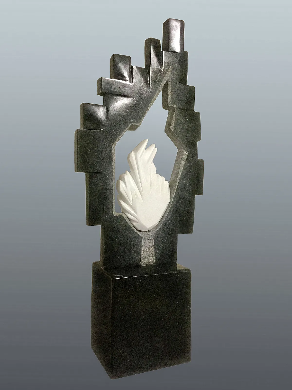 Image of HEART OF MARIUPOL by Roman Kykta, size: 740/300/150 мм, made of Marble, gabbro, Sculpture Exhibition Plastic Art medium, from Lviv Photo 2 of 5.