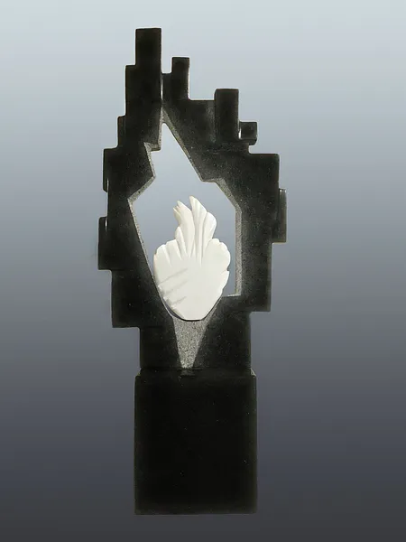 Image of HEART OF MARIUPOL by Roman Kykta, size: 740/300/150 мм, made of Marble, gabbro, Sculpture Exhibition plastic arts medium, from Lviv, priced at $10000 Photo 3 of 5.