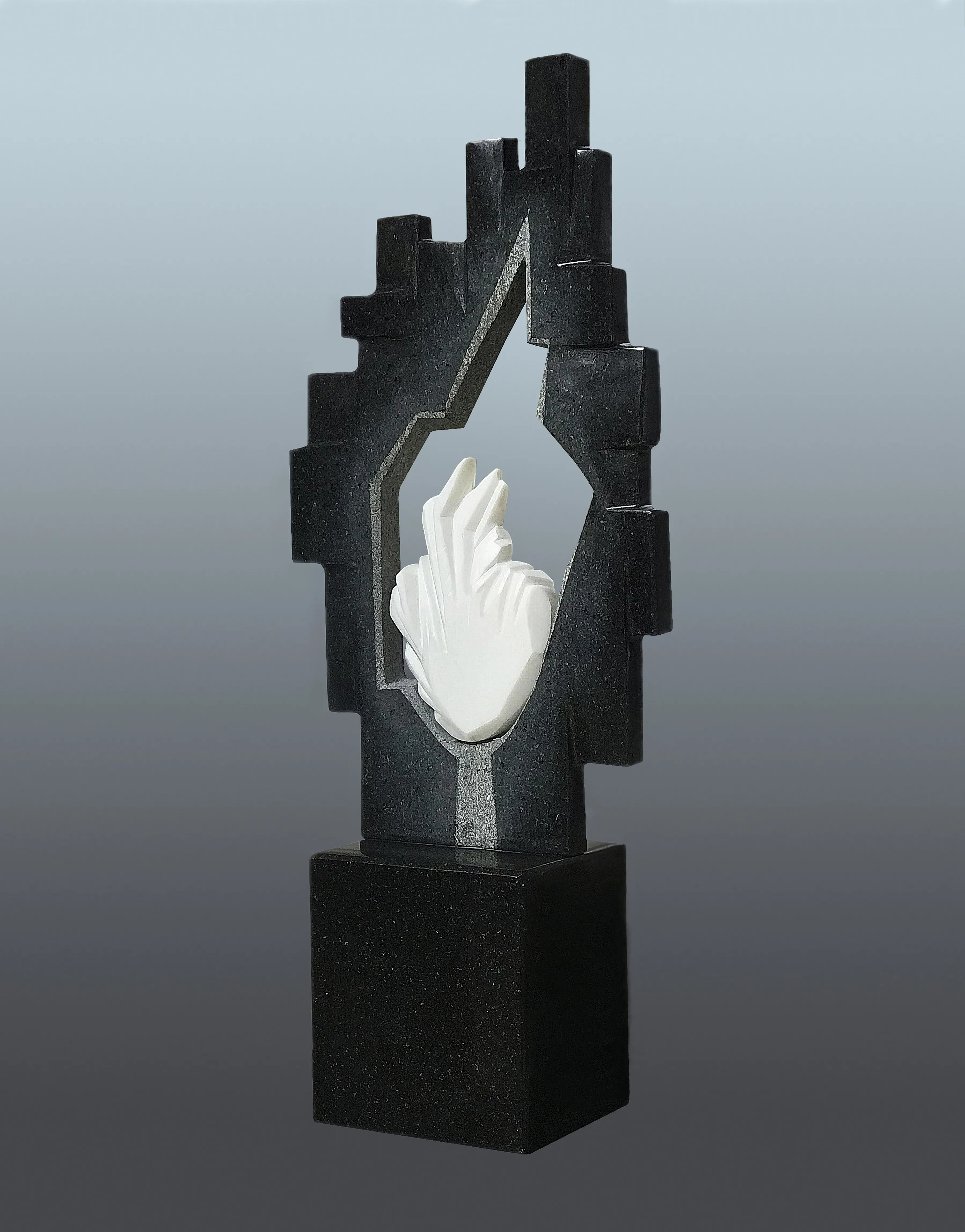 Image of HEART OF MARIUPOL by Roman Kykta, size: 740/300/150 мм, made of Marble, gabbro, Sculpture Exhibition plastic arts medium, from Lviv, priced at $10000 Photo 4 of 5.