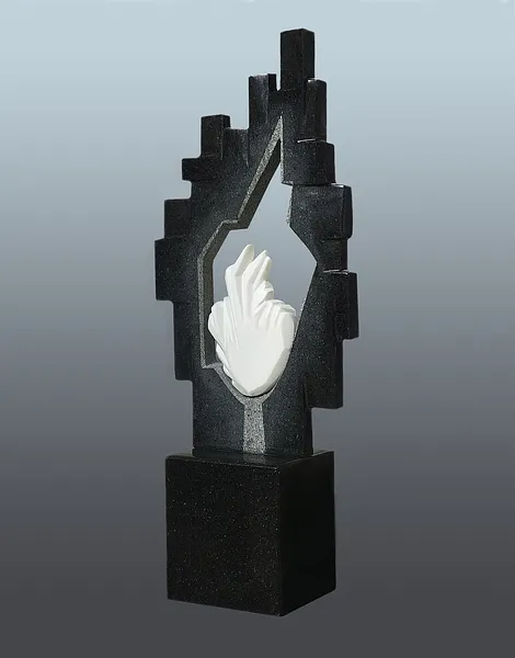 Image of HEART OF MARIUPOL by Roman Kykta, size: 740/300/150 мм, made of Marble, gabbro, Sculpture Exhibition plastic arts medium, from Lviv, priced at $10000 Photo 4 of 5.