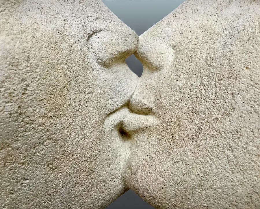 Image of LIPS TALK by Roman Kykta, size: 4600/4200/2000 мм, made of Limestone, marble, Sculpture Exhibition plastic arts medium, from Lviv, priced at $15000