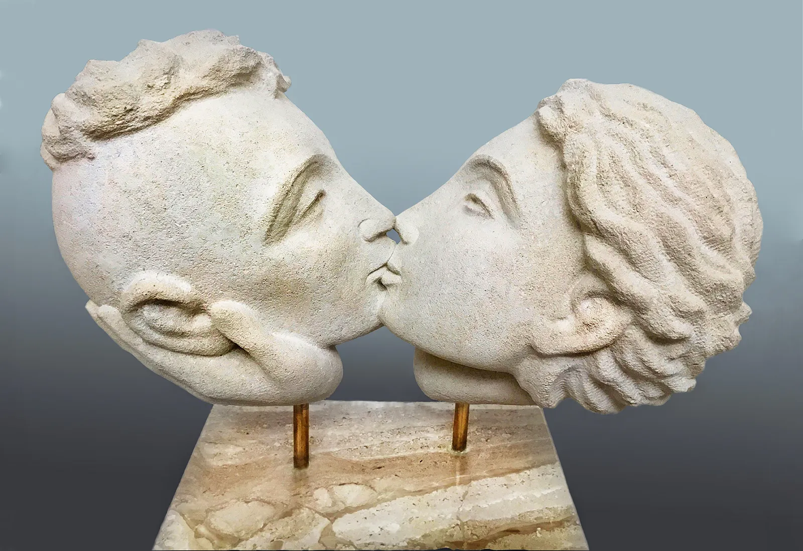 Image of LIPS TALK by Roman Kykta, size: 4600/4200/2000 мм, made of Limestone, marble, Sculpture Exhibition Plastic Art medium, from Lviv Photo 3 of 4.