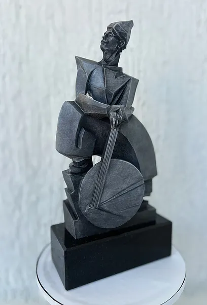 Image of HNAT KHOTKEVYCH by Roman Kykta, size: 300/150/80 мм, made of Polystone, gabbro, Sculpture Exhibition plastic arts medium, from Lviv, priced at $3000 Photo 2 of 5.