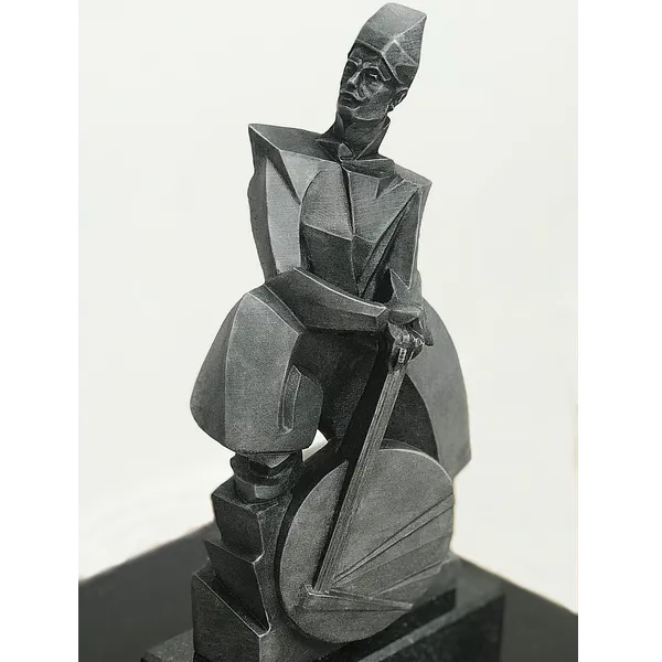 Image of HNAT KHOTKEVYCH by Roman Kykta, size: 300/150/80 мм, made of Polystone, gabbro, Sculpture Exhibition Plastic Art medium, from Lviv
