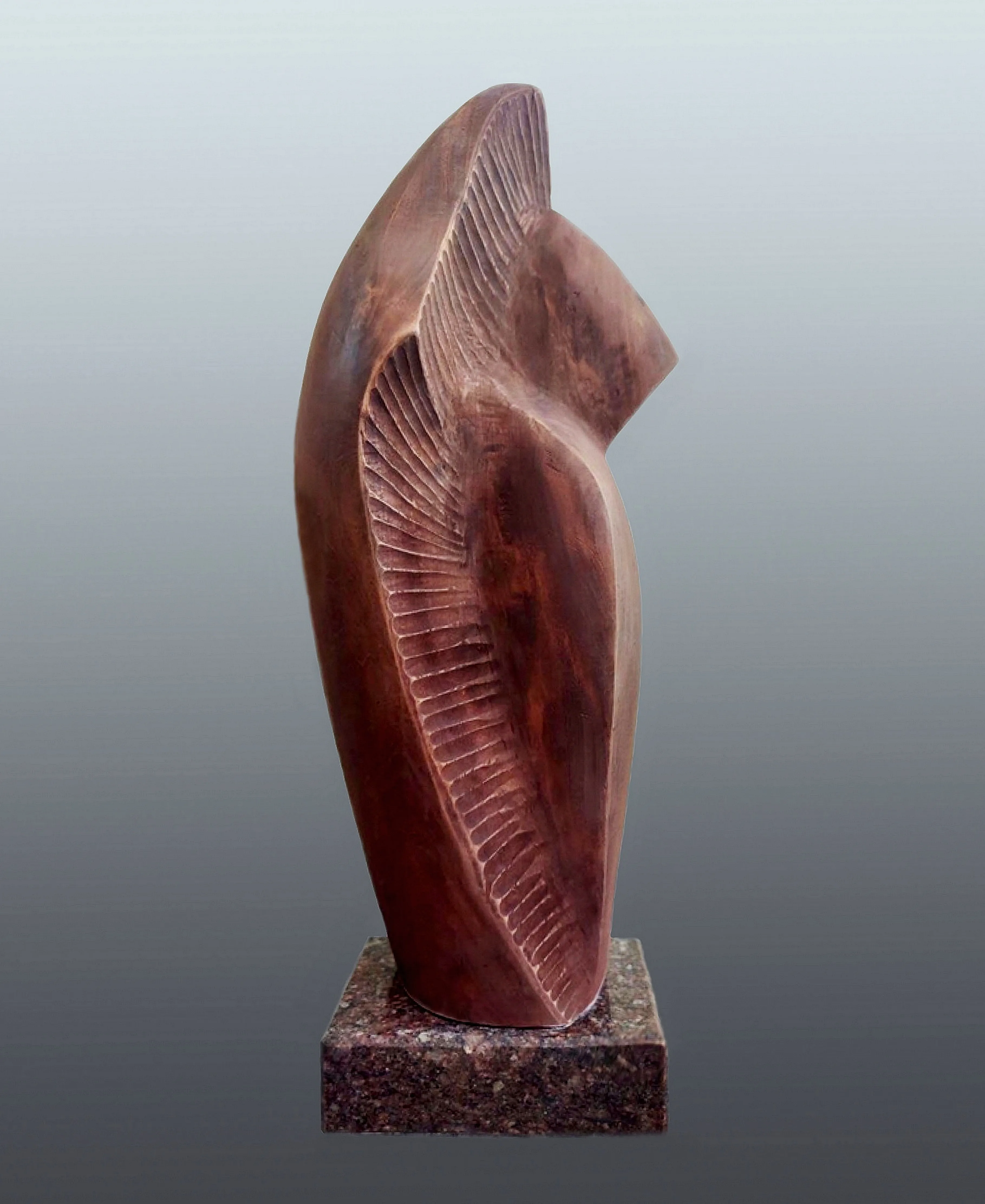 Image of LEMKO MADONNA by Roman Kykta, size: 570/220/150 мм, made of Wood, granite, Sculpture Exhibition plastic arts medium Photo 2 of 3.