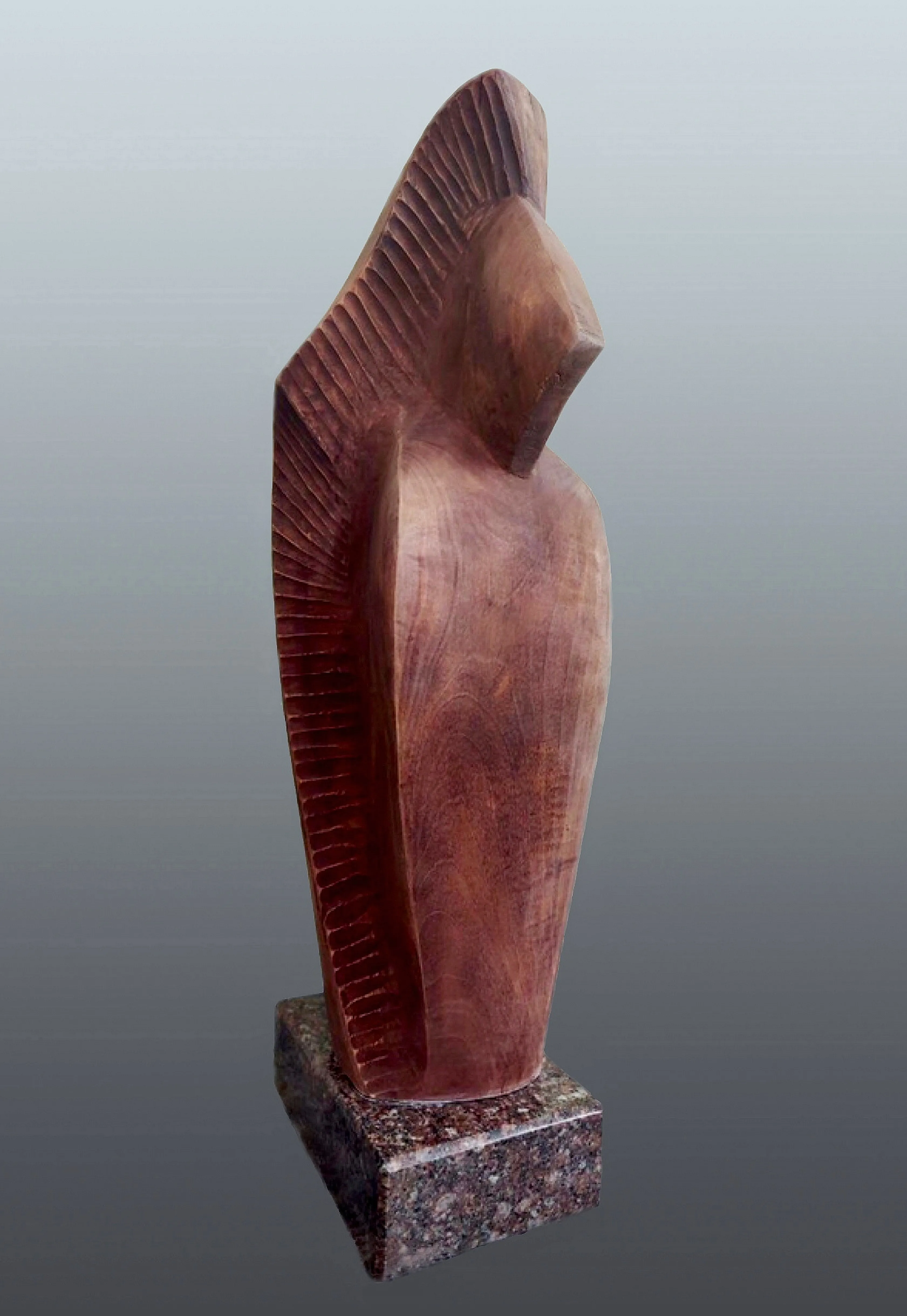 Image of LEMKO MADONNA by Roman Kykta, size: 570/220/150 мм, made of Wood, granite, Sculpture Exhibition plastic arts medium Photo 3 of 3.