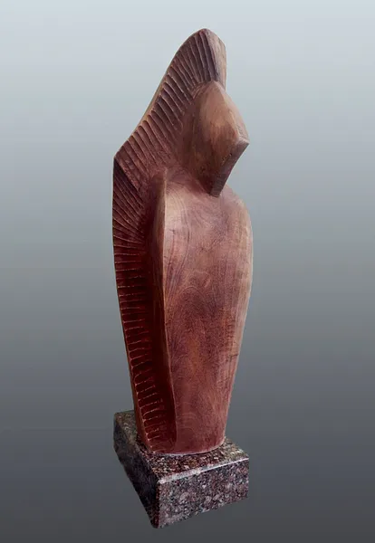Image of LEMKO MADONNA by Roman Kykta, size: 570/220/150 мм, made of Wood, granite, Sculpture Exhibition plastic arts medium Photo 3 of 3.
