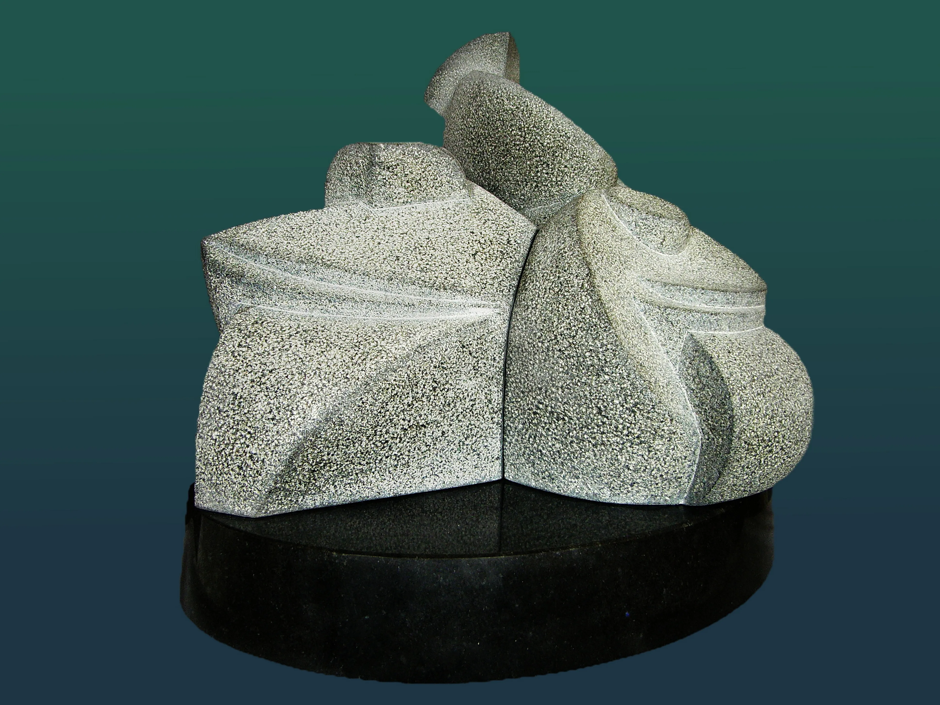 Image of THREE MUSICIANS by Roman Kykta, size: 700/600/500 мм, made of Gabbro, Sculpture Exhibition plastic arts medium Photo 2 of 3.