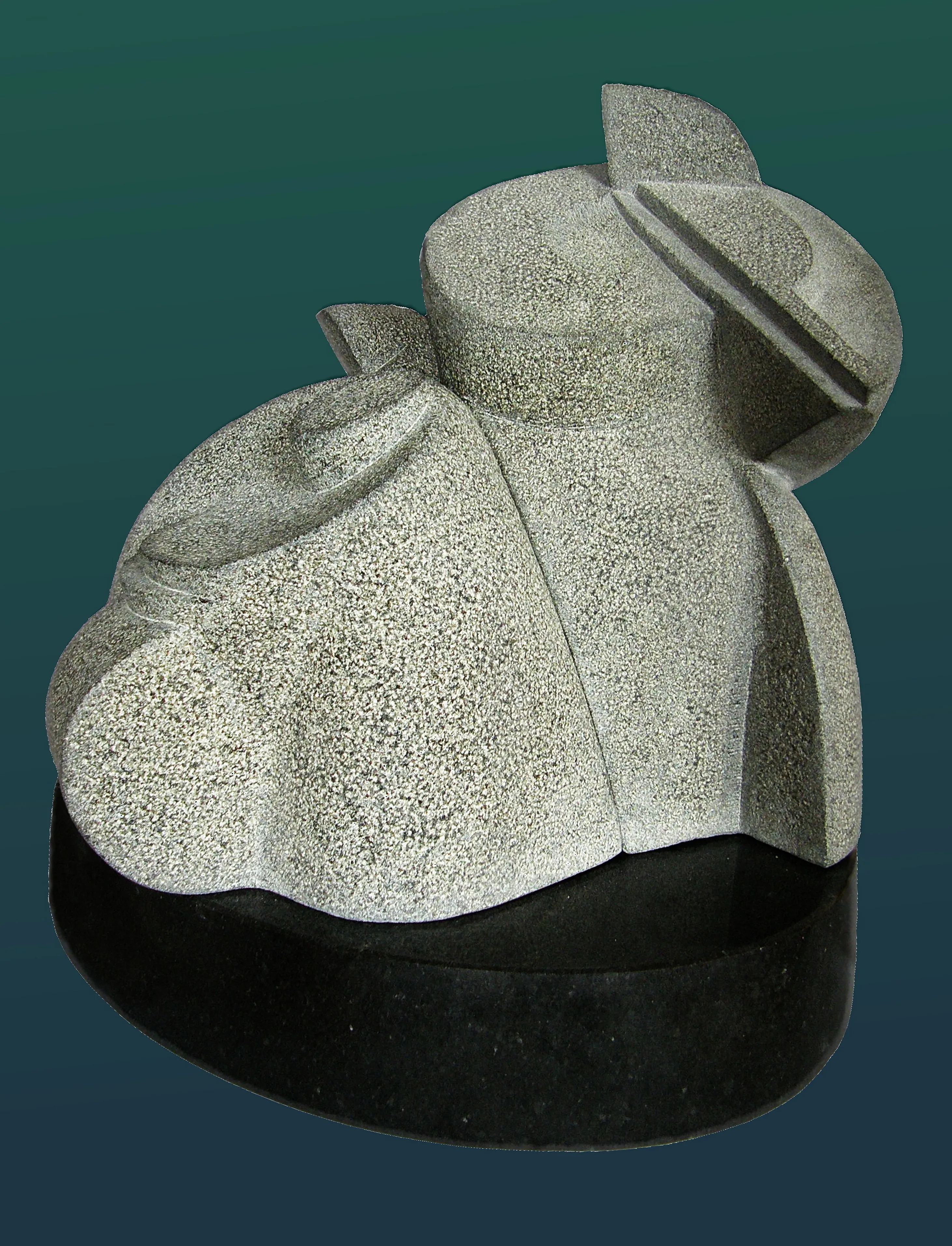 Image of THREE MUSICIANS by Roman Kykta, size: 700/600/500 мм, made of Gabbro, Sculpture Exhibition plastic arts medium Photo 3 of 3.