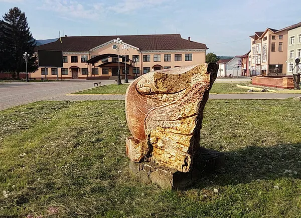 Image of SIRIN by Roman Kykta, size: 1700/1600/1300 мм, made of Marble, Sculpture Symposiums medium, from Town of Tiachiv, Zakarpattia region. Photo 1 of 3.