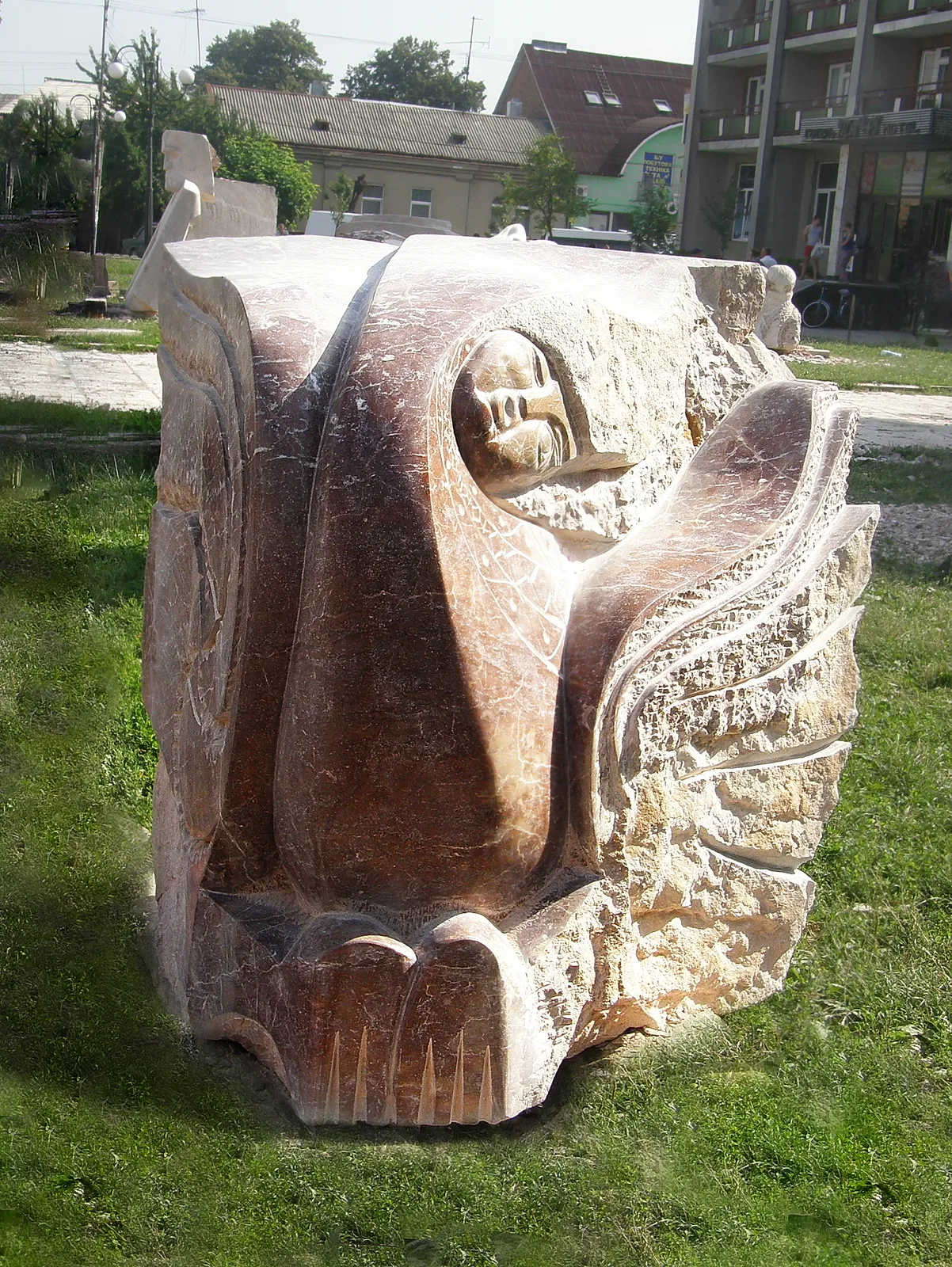 Image of SIRIN by Roman Kykta, size: 1700/1600/1300 мм, made of Marble, Sculpture Symposiums medium, from Town of Tiachiv, Zakarpattia region. Photo 3 of 3.