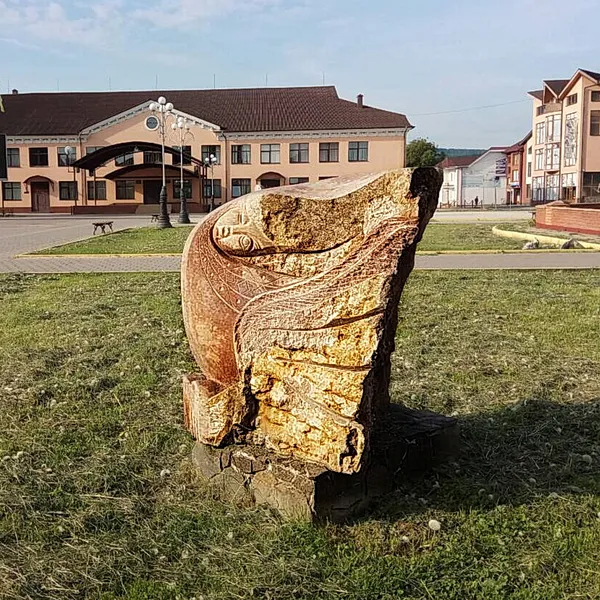Image of SIRIN by Roman Kykta, size: 1700/1600/1300 мм, made of Marble, Sculpture Symposiums medium, from Town of Tiachiv, Zakarpattia region.