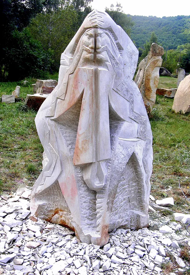 Image of INNER STRUGGLE by Roman Kykta, size: 1800/1000/1000 мм, made of Sandstone, Sculpture Symposiums medium, from village Busha, Yampilsky district, Vinnytsia region. Photo 1 of 3.