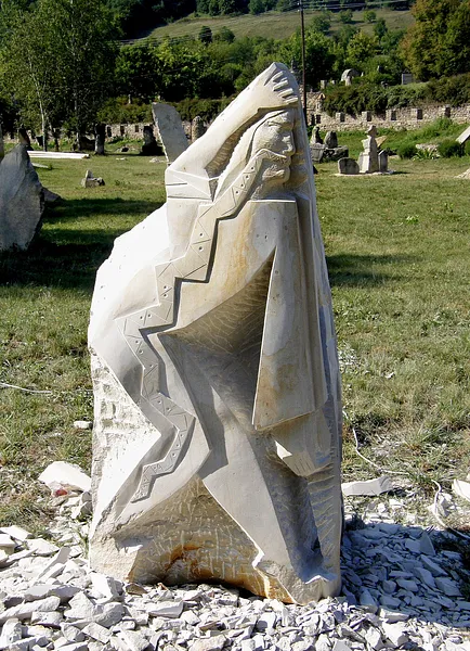 Image of INNER STRUGGLE by Roman Kykta, size: 1800/1000/1000 мм, made of Sandstone, Sculpture Symposiums medium, from village Busha, Yampilsky district, Vinnytsia region. Photo 2 of 3.