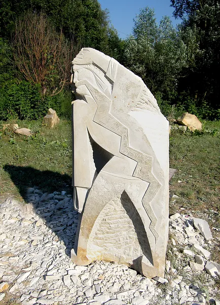 Image of INNER STRUGGLE by Roman Kykta, size: 1800/1000/1000 мм, made of Sandstone, Sculpture Symposiums medium, from village Busha, Yampilsky district, Vinnytsia region. Photo 3 of 3.