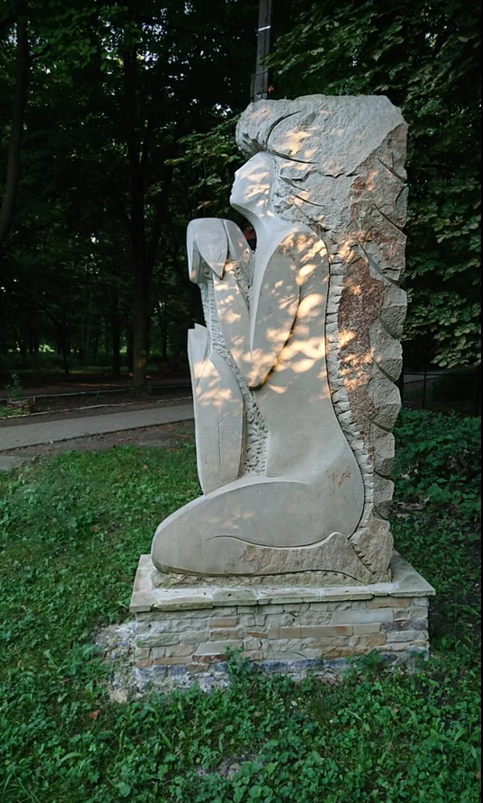 Image of PRAYER by Roman Kykta, size: 2500/1500/600 мм , made of Sandstone, Sculpture Symposiums medium, from Kryzhopil city, Vinnytsia region. Photo 2 of 4.