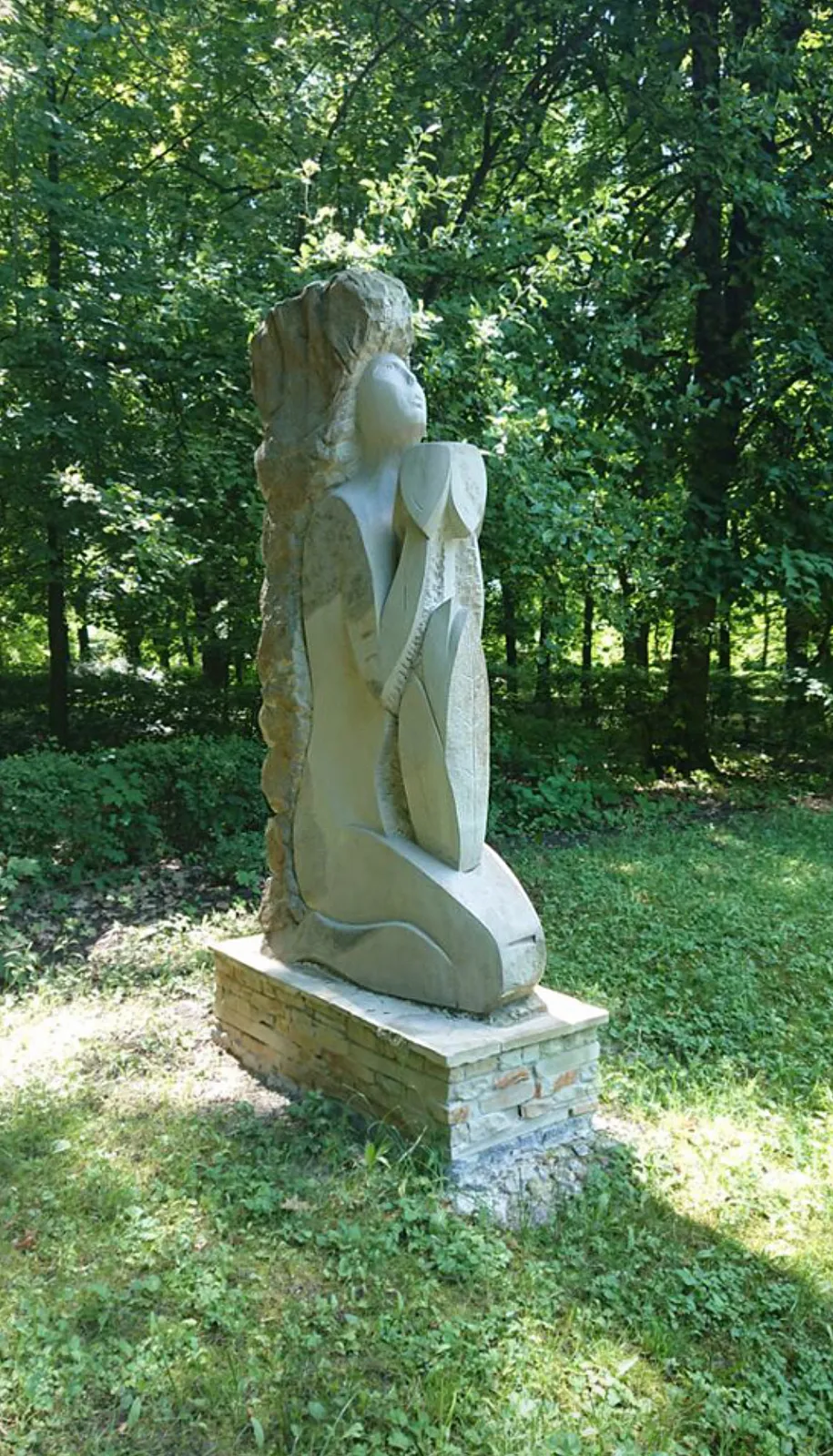 Image of PRAYER by Roman Kykta, size: 2500/1500/600 мм , made of Sandstone, Sculpture Symposiums medium, from Kryzhopil city, Vinnytsia region. Photo 3 of 4.
