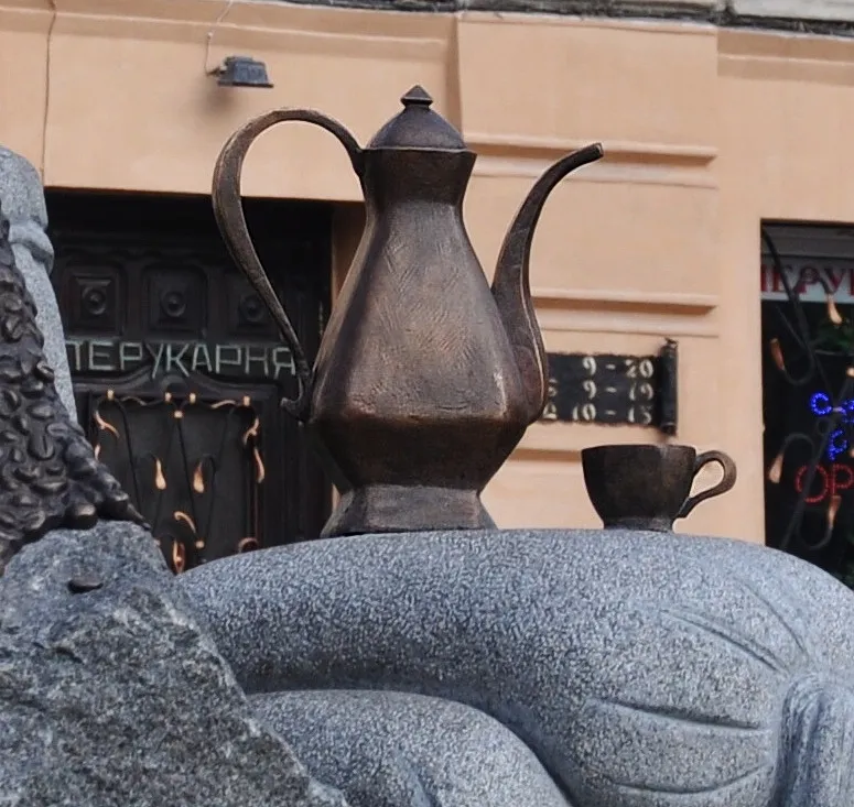 Image of Monument to "YURII-FRANTS KULCHYTSKYI" by Roman Kykta, made of Bronze, gabbro, Sculpture Monuments medium, from Danila Halytskoho square, Lviv Photo 5 of 6.