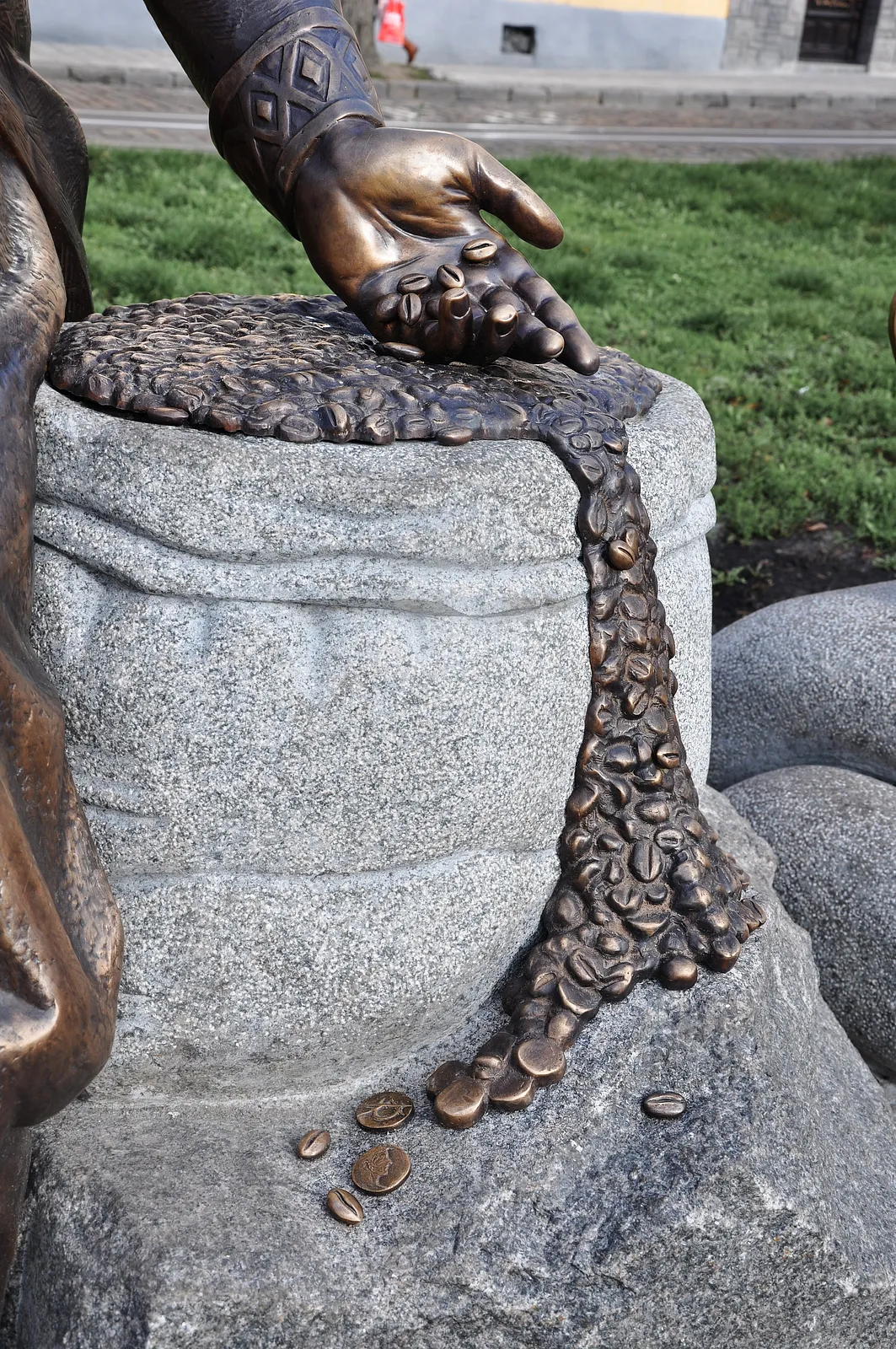 Image of Monument to "YURII-FRANTS KULCHYTSKYI" by Roman Kykta, made of Bronze, gabbro, Sculpture Monuments medium, from Danila Halytskoho square, Lviv Photo 6 of 6.