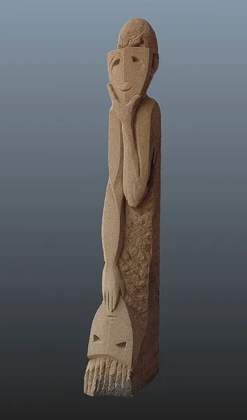 Image of POLITICIAN by Roman Kykta, size: 1800/300/250 мм, made of Sandstone, Sculpture Symposiums medium, from City of Kaiserslautern, Germany Photo 4 of 4.