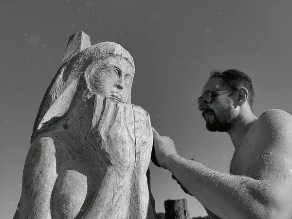 Image of MAVKA by Roman Kykta, size: 2300/550/400 мм, made of Tree, Sculpture Symposiums medium, from Volya Yakubova village, Lviv region. Photo 3 of 3.
