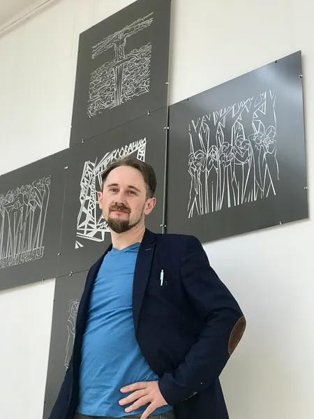Image of IN MEMORY OF THE REPRISALS by Roman Kykta, size: 2100/2100 мм, made of Silk screen printing, Graphics medium, from Lviv Photo 8 of 8.