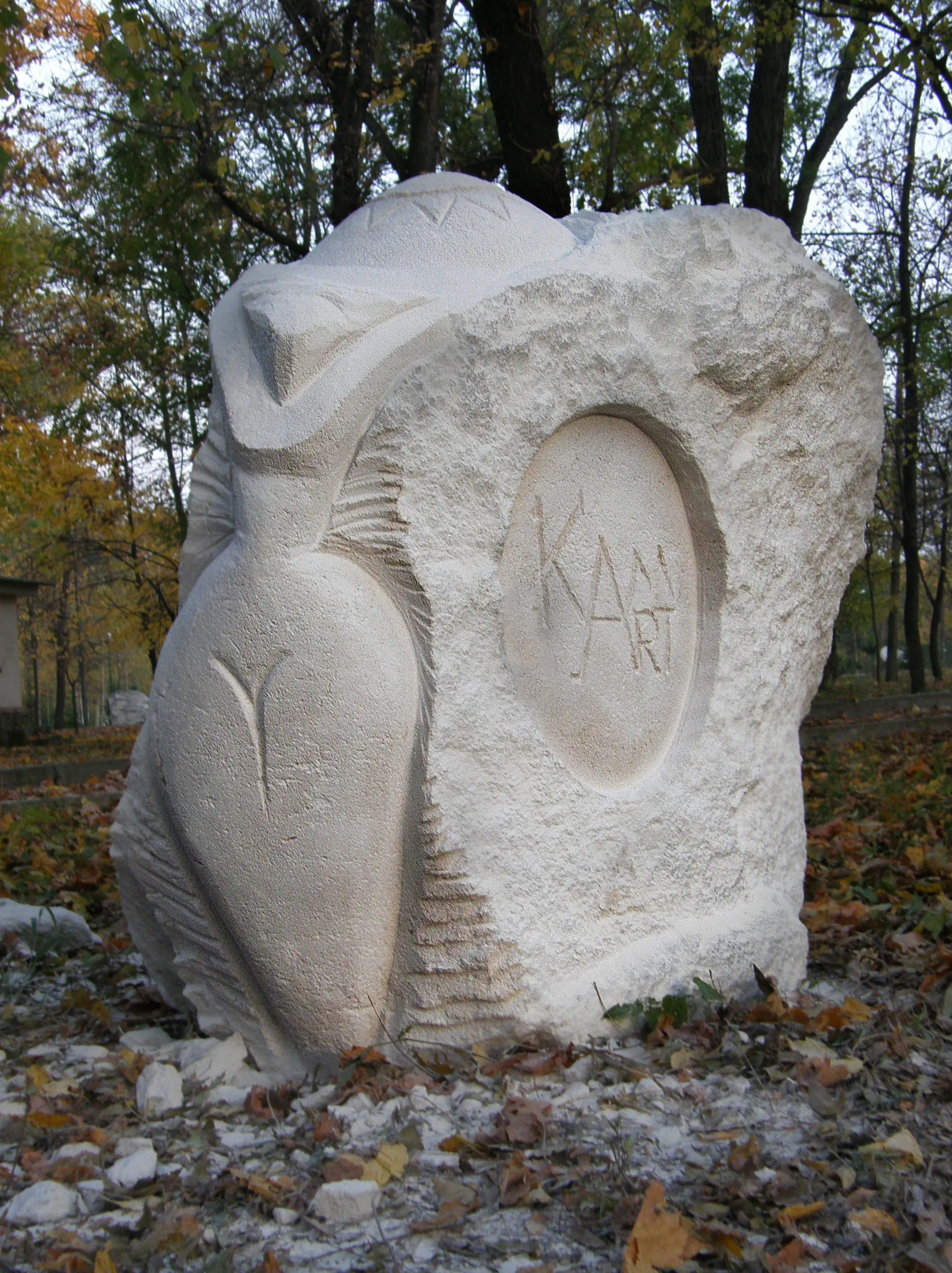Image of TRYPILLIAN NIKE by Roman Kykta, size: 1300/900/500 мм , made of Limestone, Sculpture Symposiums medium, from City of Kamenka, Transnistria Photo 3 of 3.